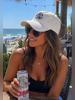 White Claw Hat White Baseball Cap Adjustable Summer Beach Festival